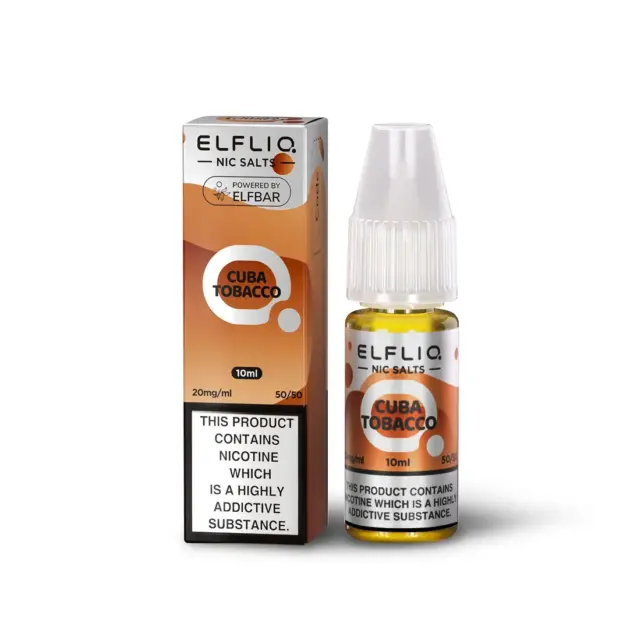 Cuba Tobacco Nic Salt E-Liquid by Elf Bar Elfliq Salts 10ml