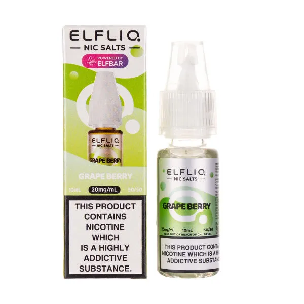 Grape Berry Nic Salt E-Liquid by Elf Bar Elfliq Salts 10ml