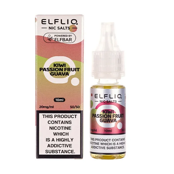 Kiwi Passion Fruit Guava Nic Salt E-Liquid by Elf Bar Elfliq Salts 10ml