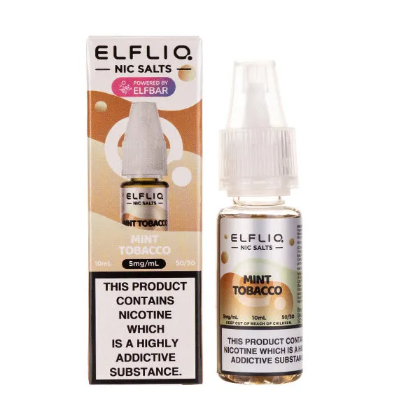 Mint Tobacco Nic Salt E-Liquid by Elf Bar Elfliq Salts 10ml