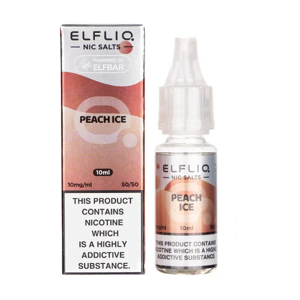 Peach Ice Nic Salt E-Liquid by Elf Bar Elfliq Salts 10ml
