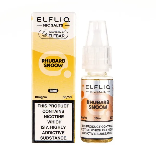 Rhubarb Snoow Nic Salt E-liquid by Elfliq Nic Salt by Elf Bar 10ml