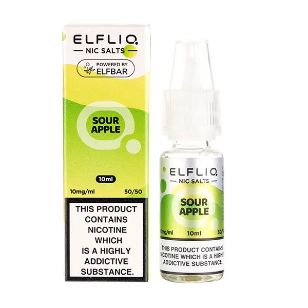Sour Apple Nic Salt E-Liquid by Elf Bar Elfliq Salts 10ml