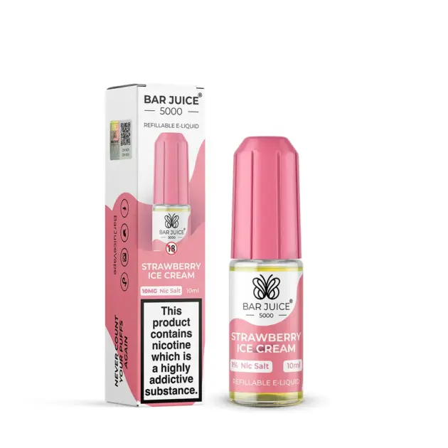 Strawberry Ice Cream Nic Salt E-Liquid by Bar Juice 5000 Salts 10ml