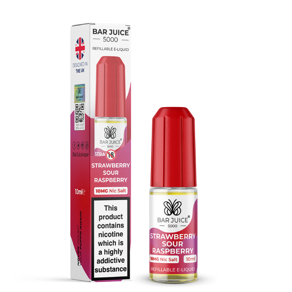 Strawberry Sour Raspberry Nic Salt E-Liquid by Bar Juice 5000 Salts 10ml