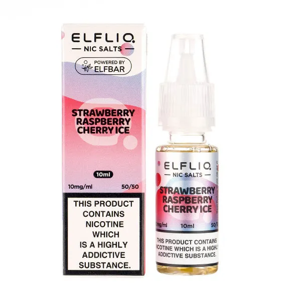 Strawberry Raspberry Cherry Ice Nic Salt E-Liquid by Elf Bar Elfliq Salts 10ml