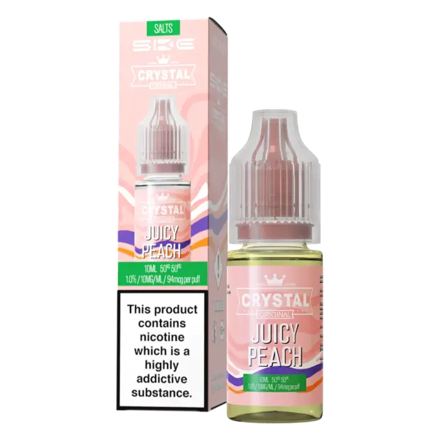 Juicy Peach Nic Salt E-Liquid by SKE Crystal Original 10ml
